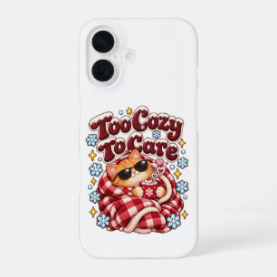 Coque iPhone 16 Trop Confortable Pour Se Soucier Drôle De Chat De