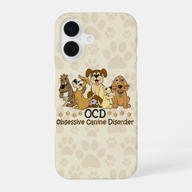 Coque iPhone 16 Trouble obsessionnel canin (Verso)