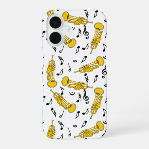 Coque iPhone 16 Trumpet Music Notes Motif