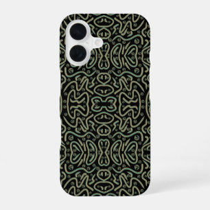 Coque iPhone 16 Tubing scintillant abstrait avec des couleurs vert