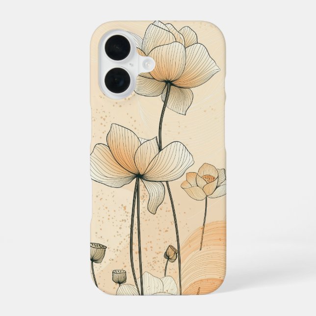Coque iPhone 16 Tulipe crème Sunrise (Verso)