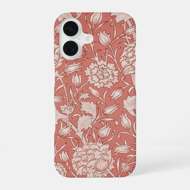 Coque iPhone 16 Tulipe sauvage de William Morris, design victorien (Verso)