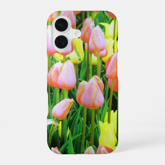 Coque iPhone 16 tulipes (Verso)