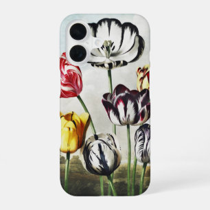 Coque iPhone 16 Tulipes multicolores de style Régence lunatique