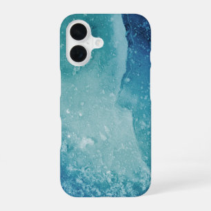 Coque iPhone 16 Turquoise Glace Art Abstrait Photo