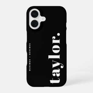Coque iPhone 16 Typographie Rétro Noir et Blanc Personnalisée