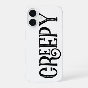 COQUE iPhone 16 TYPOGRAPHIE VINTAGE FANTAISISTE NOIR BLANC CRÉPUSC