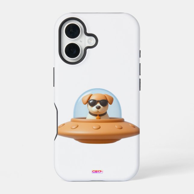 Coque iPhone 16 Ufo dog 3D a1 (Verso)