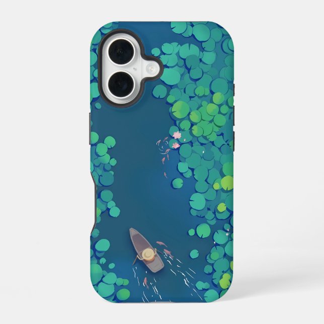 Coque iPhone 16 Un coin de l'étang de lotus (Verso)