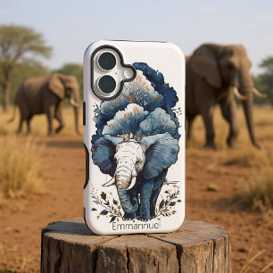 Coque iPhone 16 Un éléphant marche sous les arbres
