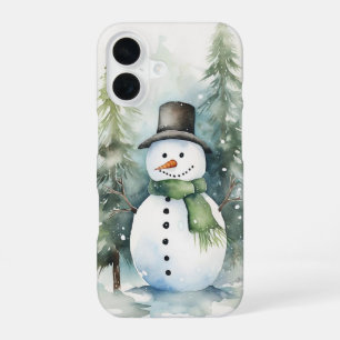 Coque iPhone 16 Un joyeux bonhomme de neige debout dans un hiver e