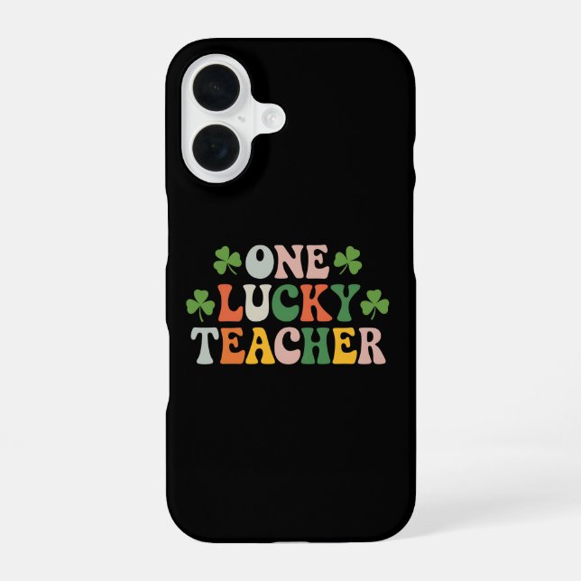 Coque iPhone 16 Un professeur chanceux enseignant la Saint-Patrick (Verso)