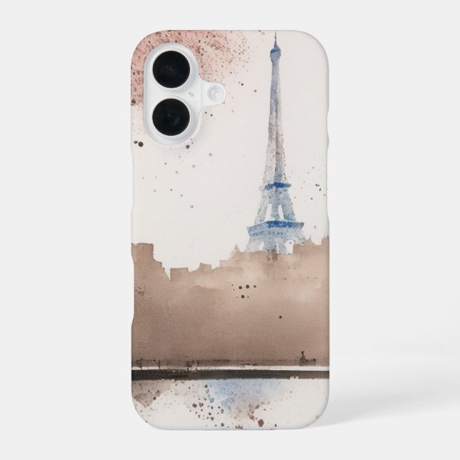 Coque iPhone 16 Un souffle de Paris - aquarelle - (Verso)