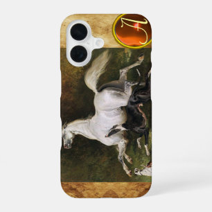 Coque iPhone 16 Un Stallion Arabe Gris Gallophile Avec Un Monogram