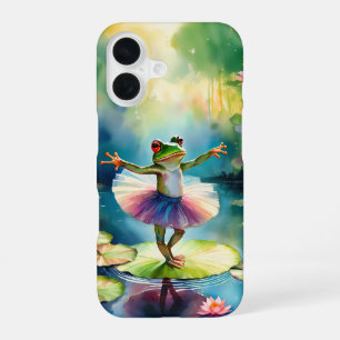 Coque iPhone 16 Une ballerine de grenouille dansant sur une feuill