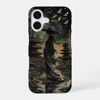 Coque iPhone 16 une femme en tenue traditionnelle japonaise Design