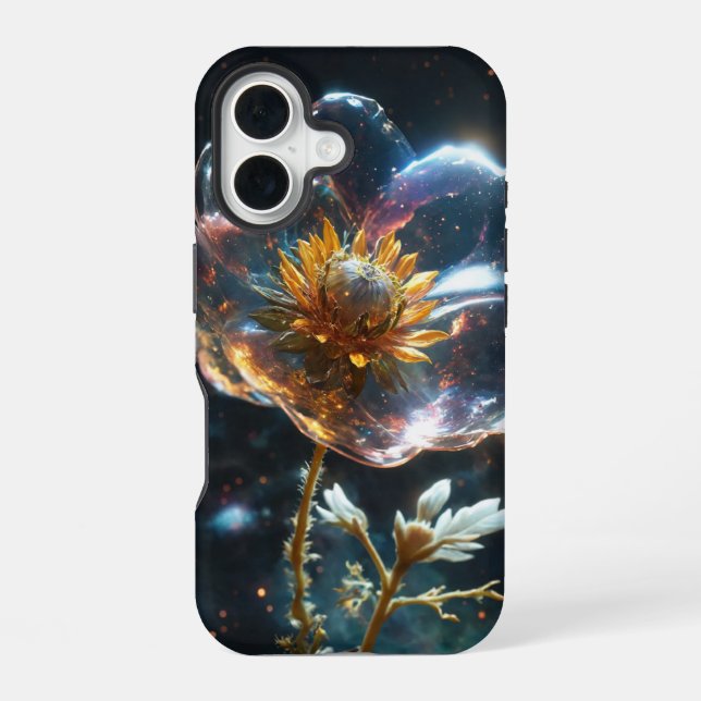 Coque iPhone 16 Une fleur d'espace (Verso)