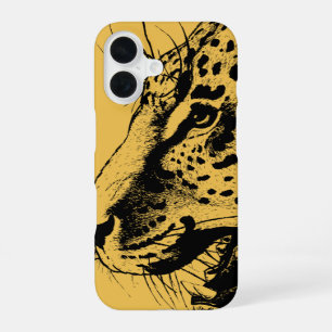 Coque iPhone 16 Une illustration de léopard dessinée à la main en
