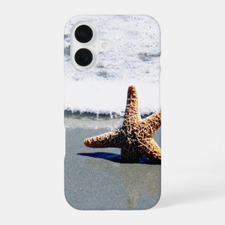 Coque iPhone 16 Une seule étoile de poisson blanchie à la terre pu