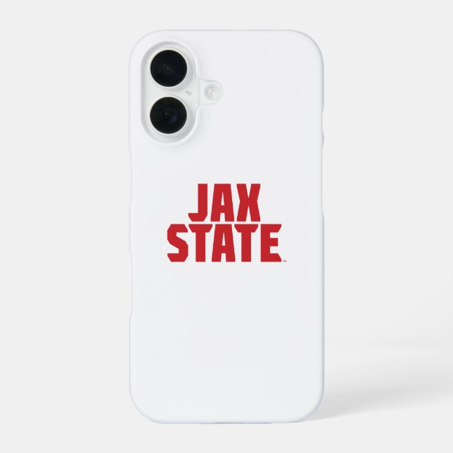 Coque iPhone 16 Université d'État de Jacksonville JAX STATE Rouge  (Verso)