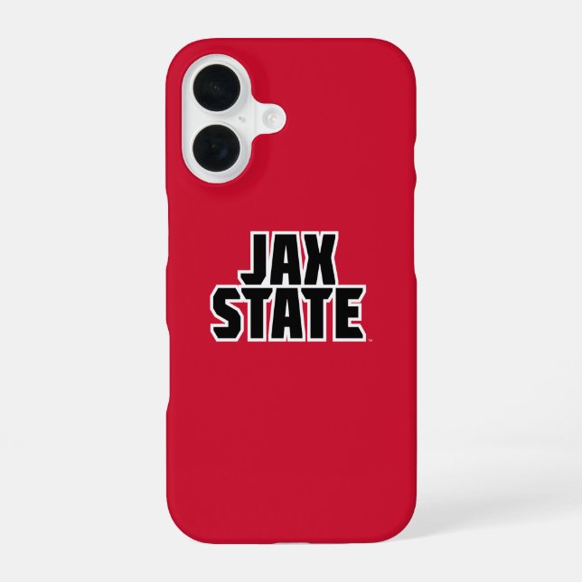 Coque iPhone 16 Université d'État de Jacksonville JAX STATE Texte  (Verso)