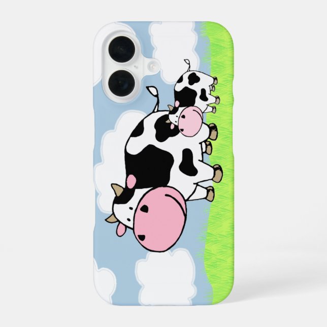 Coque iPhone 16 Vache et bébé (Verso)