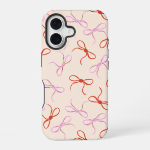 Coque iPhone 16 Vaches roses - Coquette rouge et rose Preppy esthé