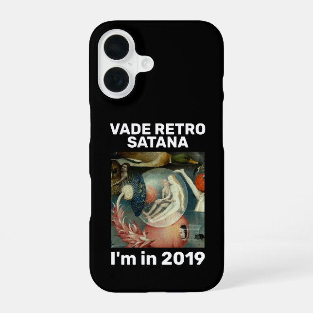 Coque iPhone 16 "Vade retro Satana" noir (Verso)