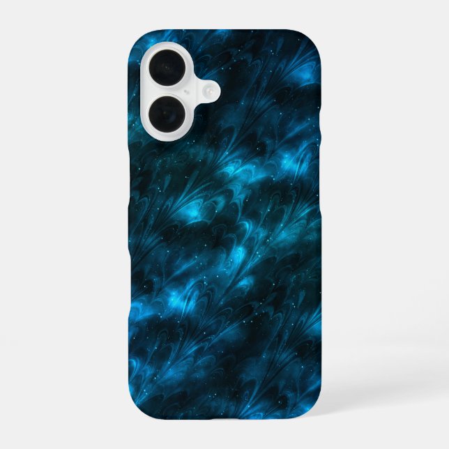 Coque iPhone 16 Vague bleu foncé (Verso)
