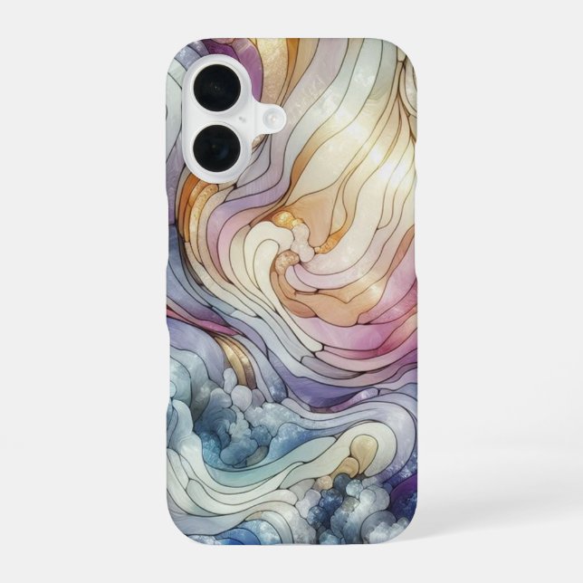 Coque iPhone 16 Vague de verre coloré (Verso)