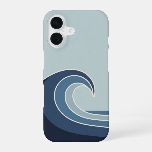 Coque iPhone 16 Vague océanique vintage (Verso)