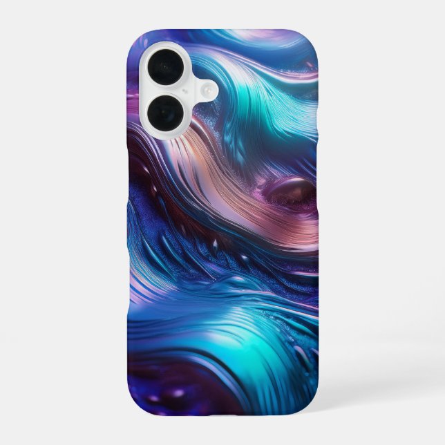 Coque iPhone 16 Vagues Colorées (Verso)