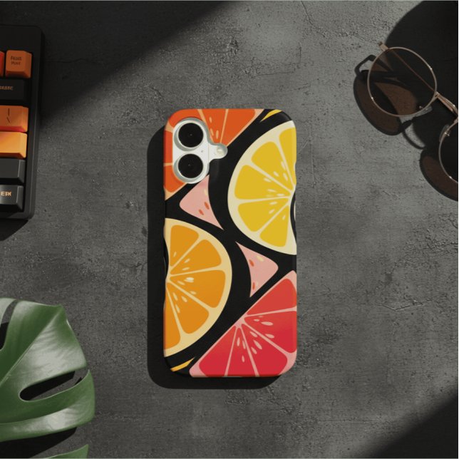 Coque iPhone 16 Vagues de Fruits Rétro (Créateur téléchargé)