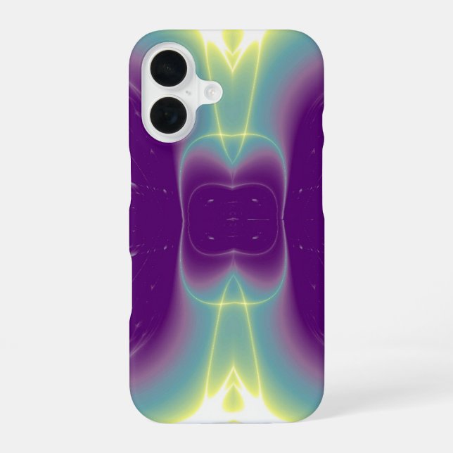 COQUE iPhone 16 VAGUES DE LUMIÈRE VERT TEINTÉ DE VIOLET (Verso)