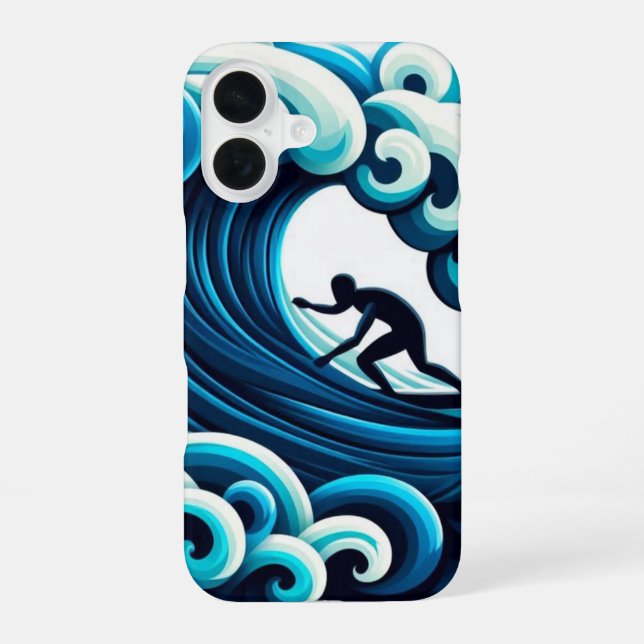 Coque iPhone 16 Vagues océaniques (Verso)