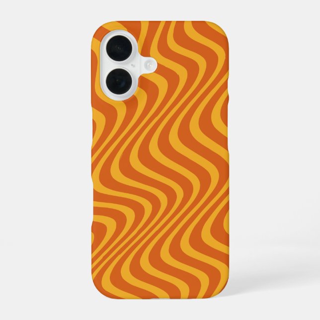 Coque iPhone 16 vagues orange (Verso)