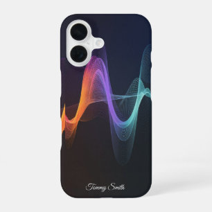 Coque iPhone 16 Vagues Vibrantes Art Digital Abstrait