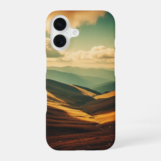 Coque iPhone 16 Vallée de montagne vintage (Verso)