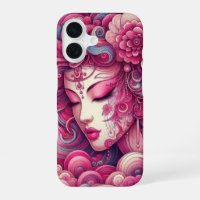 Vecteur oriental ondes fractales roses de Geisha a