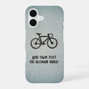 Coque iPhone 16 Vélo de course et de route - votre slogan ou votre