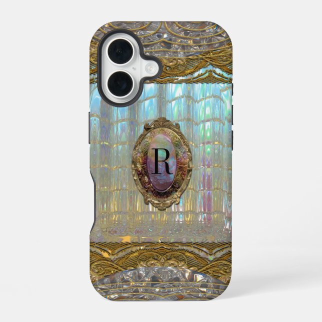 Coque iPhone 16 Veraspeece Sweet Baroque Monogramme (Verso)