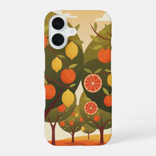 Coque iPhone 16 Verger de Citronniers Vintage (Verso)