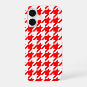 Coque iPhone 16 Vérification de la position de base rouge et blanc