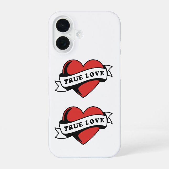 Coque iPhone 16 Véritable amour Tatouage Coeur | Design romantique (Verso)