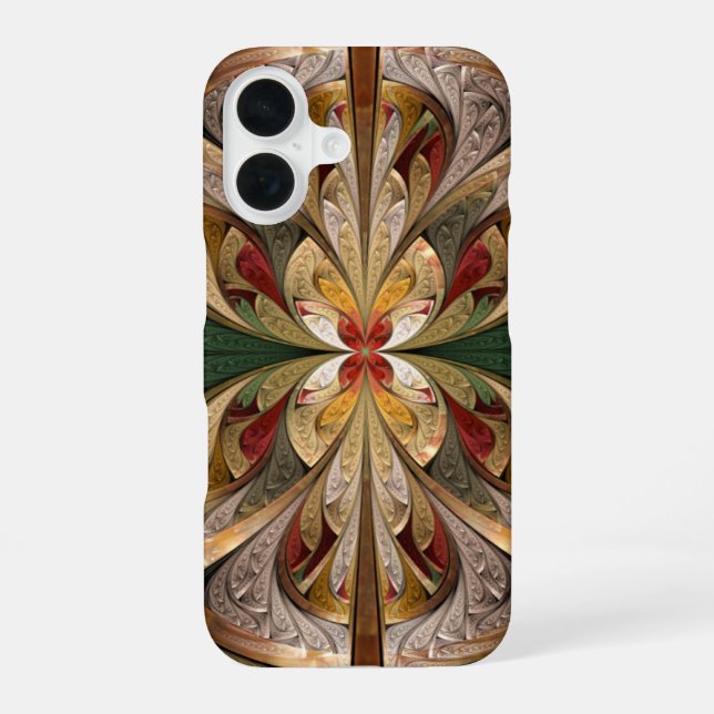 Coque iPhone 16 Verre Cathédrale Abstrait "Brillez et Levez-Vous" (Verso)