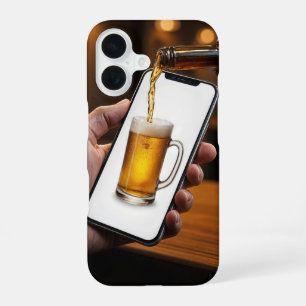 Coque iPhone 16 Verser de la bière dans une bouteille de bière de 
