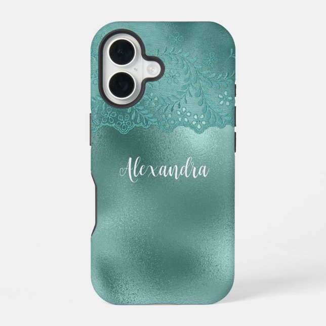 Coque iPhone 16 Vert œuf de Robin (Verso)