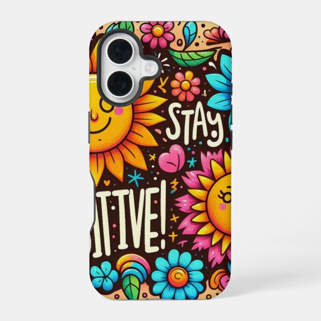 Coque iPhone 16 Vibes positives uniquement (Verso)