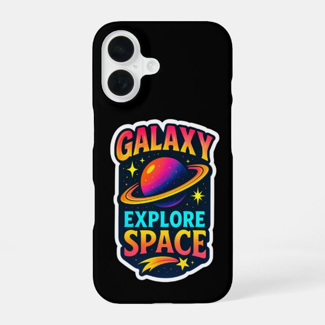 Coque iPhone 16 Vibrations célestes en orbite électrique (Verso)