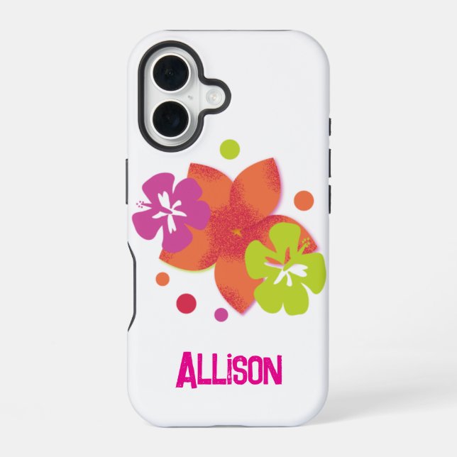 Coque iPhone 16 Vibrations Tropicales Fluorescentes (Verso)